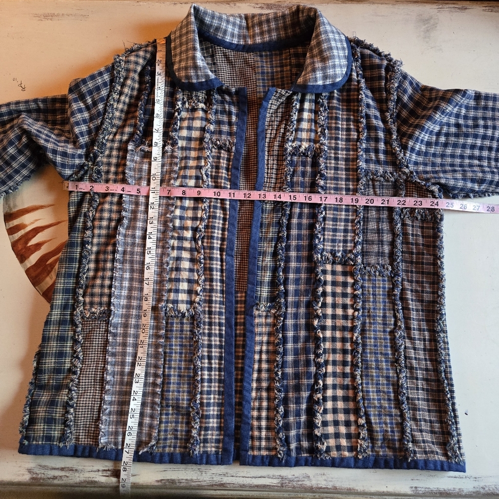 Women's Reversible Patchwork Open Front Blazer Or… - image 15